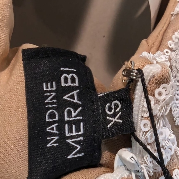 NWT Nadine Merabi White Stella Gown Size XS/2 - Picture 9 of 17